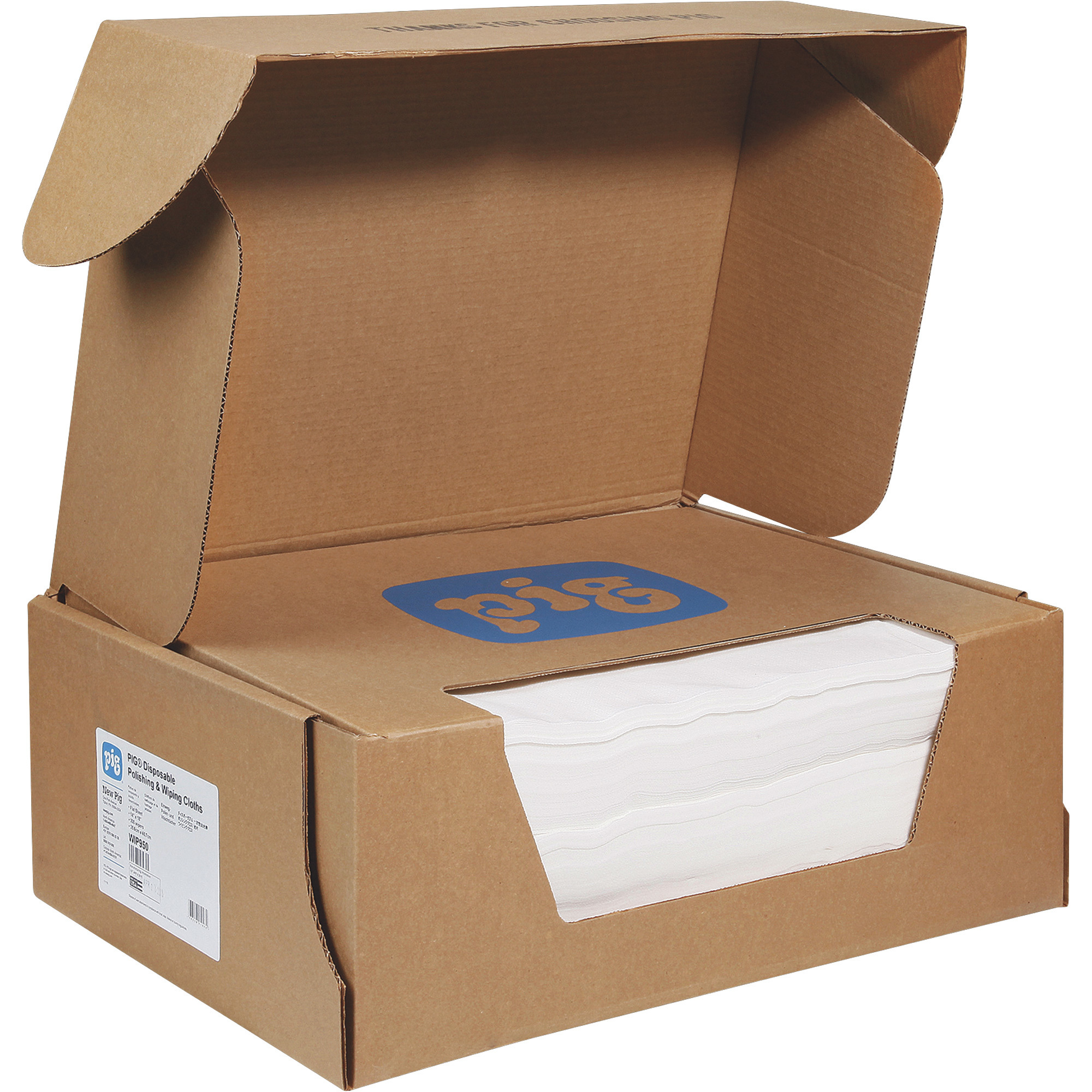 New Pig Disposable Polishing and Wiping Cloths, Box of 300, 18.5in.L x 9in.W, Model# WIP950